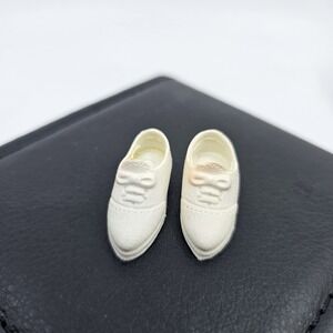 Vintage Ideal Tammy Doll Pair of Rubber White Flat Sneaker Shoes ~ Japan
